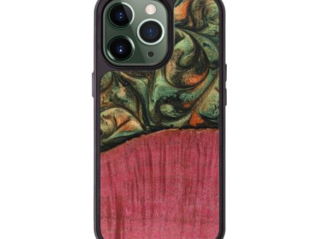 iPhone 13 Pro Wood+Resin Phone Case - Alayah (Green, 642720) Fashion