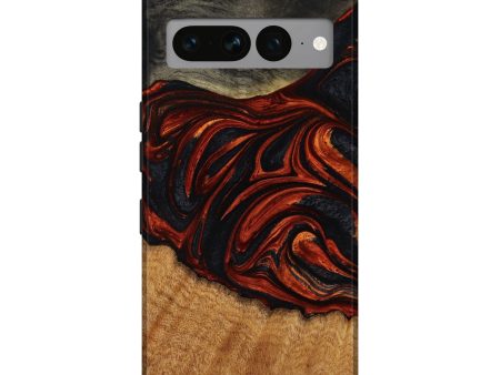 Pixel 7 Pro Wood+Resin Live Edge Phone Case - Gayle (Red, 641922) For Sale