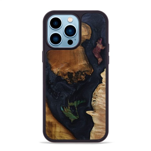 iPhone 14 Pro Max Wood+Resin Phone Case - Andrew (Mosaic, 642753) on Sale