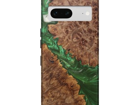 Pixel 7 Wood+Resin Live Edge Phone Case - Shayla (Green, 641742) on Sale