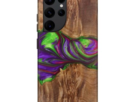 Galaxy S22 Ultra Wood+Resin Live Edge Phone Case - Jadyn (Green, 641755) Fashion