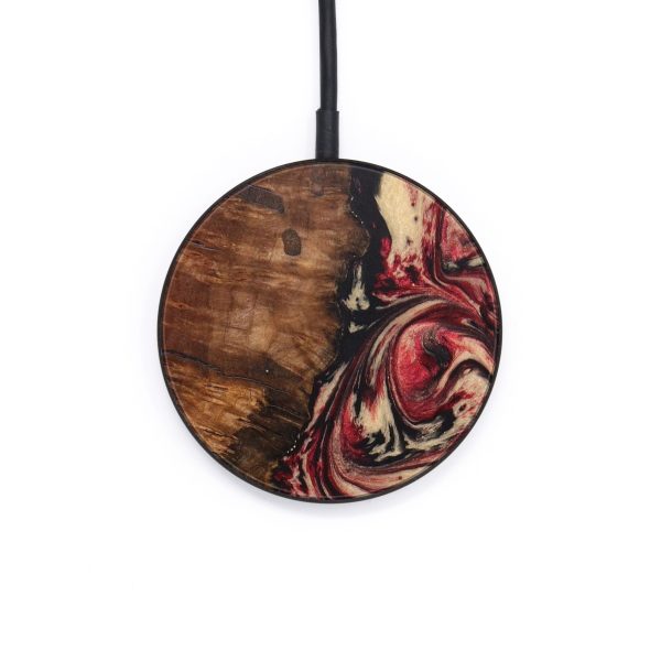 Circle Wood+Resin Wireless Charger - Cora (Red, 642782) For Sale