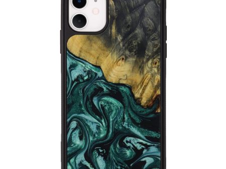 iPhone 11 Wood+Resin Phone Case - Dolores (Green, 641617) Fashion