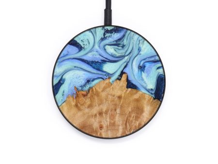 Circle Wood+Resin Wireless Charger - Jamie (Blue, 641502) Fashion