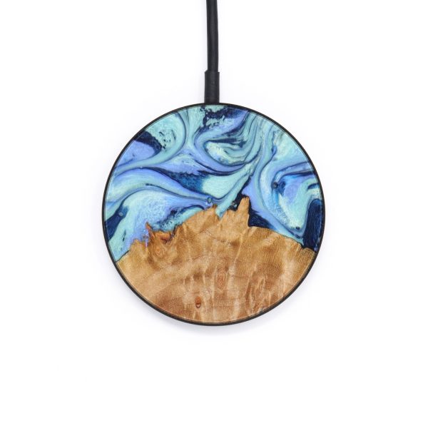 Circle Wood+Resin Wireless Charger - Jamie (Blue, 641502) Fashion