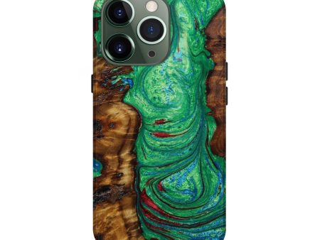 iPhone 13 Pro Wood+Resin Live Edge Phone Case - Dawson (Green, 642876) Sale