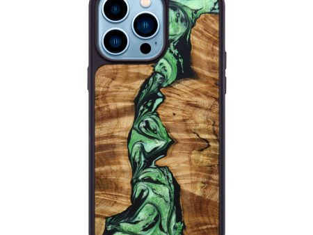 iPhone 14 Pro Max Wood+Resin Phone Case - Katie (Green, 640835) Online now