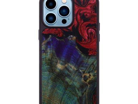 iPhone 14 Pro Max Wood+Resin Phone Case - Chester (Red, 642562) Fashion