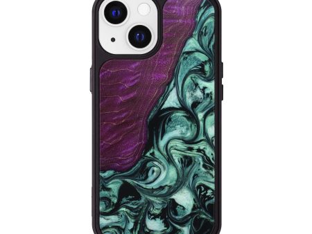 iPhone 13 Wood+Resin Phone Case - Colton (Green, 642729) Fashion