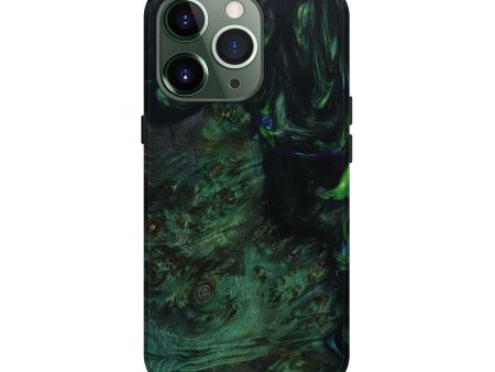 iPhone 13 Pro Wood+Resin Live Edge Phone Case - Gia (Green, 642875) Discount