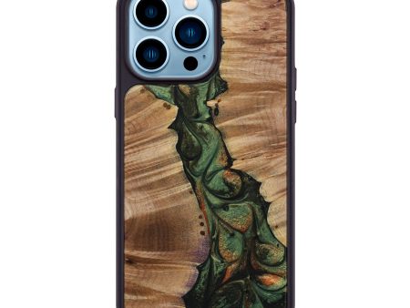 iPhone 14 Pro Max Wood+Resin Phone Case - Jenny (Green, 642721) Online now