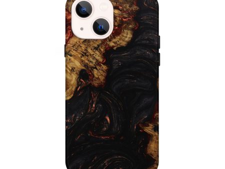 iPhone 13 Wood+Resin Live Edge Phone Case - Camryn (Red, 643192) For Discount