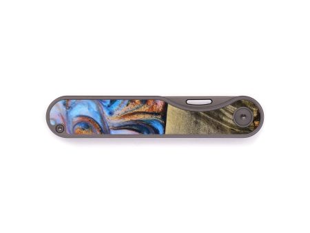 Minimalist Wood+Resin Pocket Knife - Lily (Teal & Gold, 642659) For Cheap