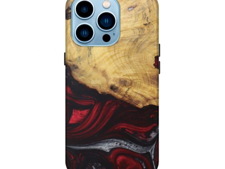 iPhone 14 Pro Wood+Resin Live Edge Phone Case - Analia (Red, 641767) Hot on Sale