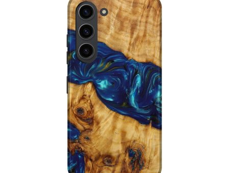 Galaxy S23 Wood+Resin Live Edge Phone Case - Phoebe (Teal & Gold, 641955) Online