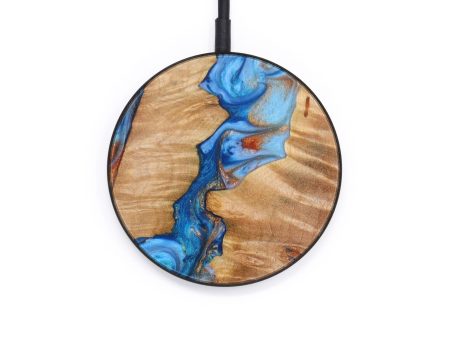 Circle Wood+Resin Wireless Charger - Aviana (Teal & Gold, 642996) For Discount