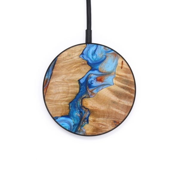 Circle Wood+Resin Wireless Charger - Aviana (Teal & Gold, 642996) For Discount