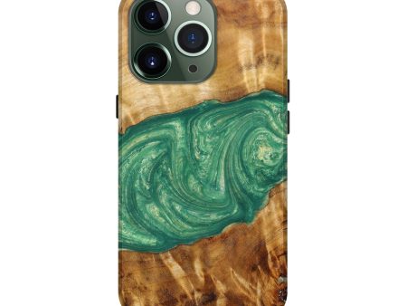 iPhone 13 Pro Wood+Resin Live Edge Phone Case - Halle (Green, 639678) Sale