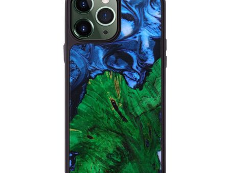 iPhone 13 Pro Max Wood+Resin Phone Case - Bret (Blue, 642958) For Cheap