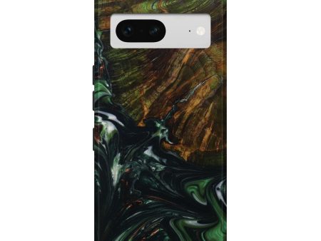 Pixel 7 Wood+Resin Live Edge Phone Case - Lawrence (Green, 641127) on Sale