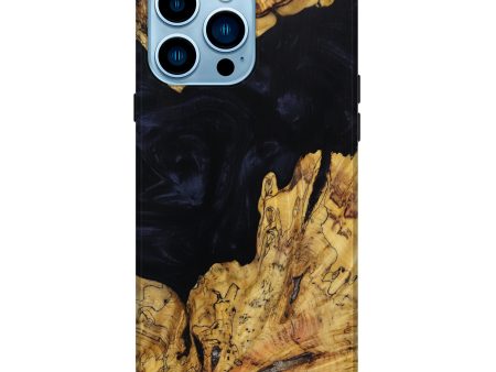 iPhone 14 Pro Max Wood+Resin Live Edge Phone Case - Jeremiah (Black & White, 643181) For Cheap