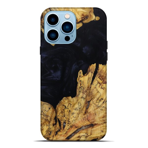 iPhone 14 Pro Max Wood+Resin Live Edge Phone Case - Jeremiah (Black & White, 643181) For Cheap