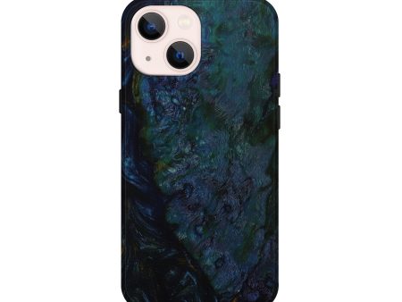 iPhone 13 mini Wood+Resin Live Edge Phone Case - Lesley (Teal & Gold, 642685) Supply