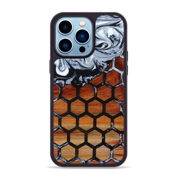 iPhone 14 Pro Max Wood+Resin Phone Case - Janis (Pattern, 642020) For Sale