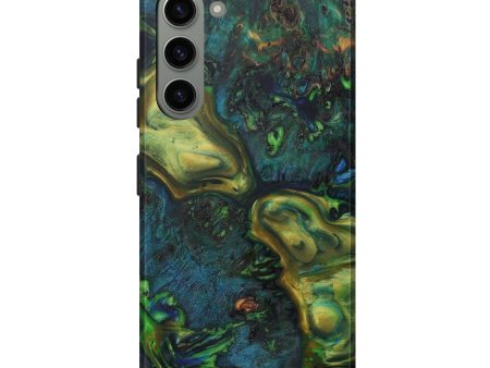 Galaxy S23 Plus Wood+Resin Live Edge Phone Case - Horace (Green, 641753) on Sale