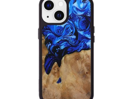 iPhone 13 Wood+Resin Phone Case - Cedric (Blue, 642528) Cheap