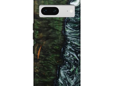 Pixel 7 Wood+Resin Live Edge Phone Case - Alaina (Green, 641789) Sale