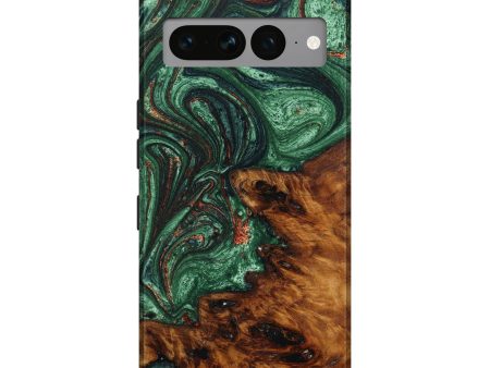 Pixel 7 Pro Wood+Resin Live Edge Phone Case - Alta (Green, 642818) For Sale