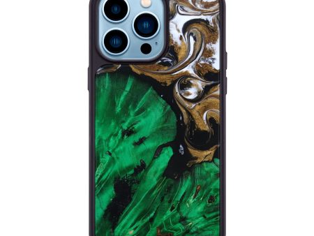 iPhone 14 Pro Max Wood+Resin Phone Case - Austin (Black & White, 642708) Cheap