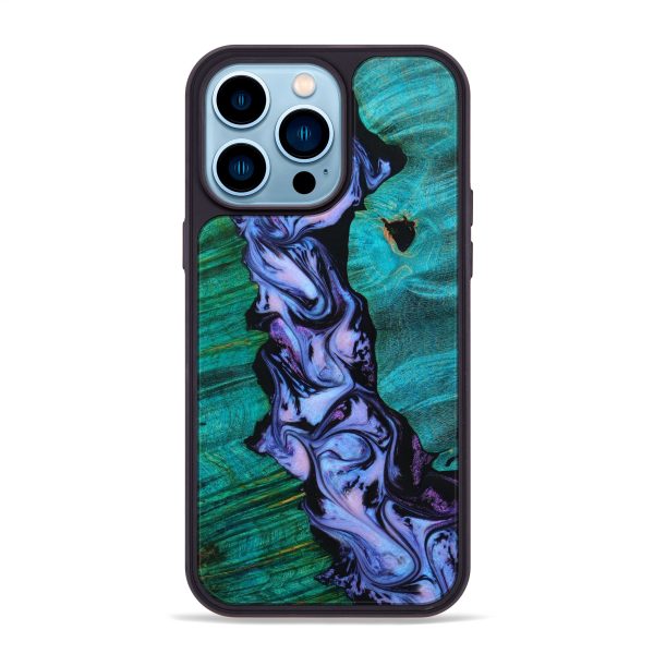 iPhone 14 Pro Max Wood+Resin Phone Case - Dominique (Purple, 642301) For Cheap