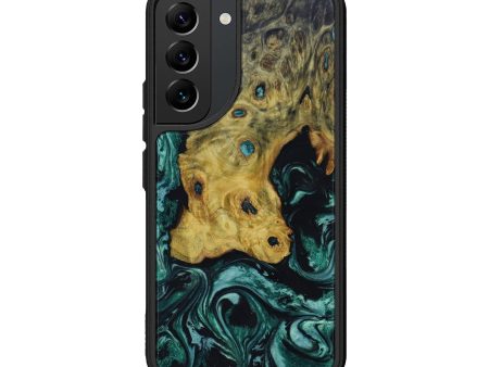 Galaxy S22 Wood+Resin Phone Case - Addie (Green, 641615) Supply