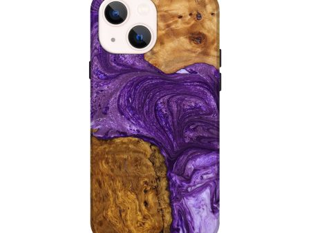 iPhone 14 Wood+Resin Live Edge Phone Case - Kaylee (Purple, 640472) on Sale