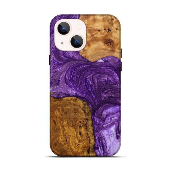 iPhone 14 Wood+Resin Live Edge Phone Case - Kaylee (Purple, 640472) on Sale