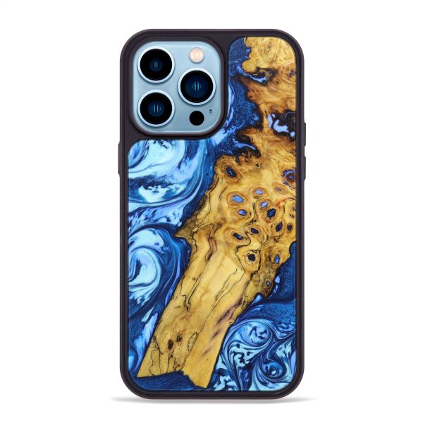 iPhone 14 Pro Max Wood+Resin Phone Case - Addison (Blue, 639824) Online