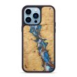 iPhone 14 Pro Max Wood+Resin Phone Case - Jessica (Teal & Gold, 639421) Sale