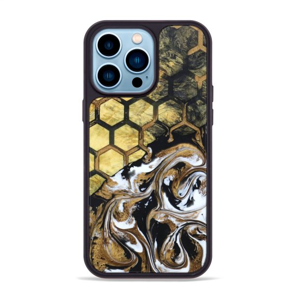 iPhone 14 Pro Max Wood+Resin Phone Case - Luciana (Pattern, 640744) Online now