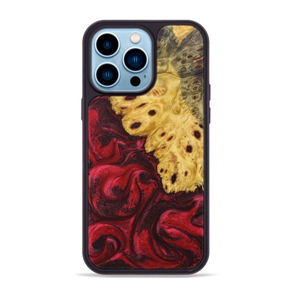 iPhone 14 Pro Max Wood+Resin Phone Case - Arabella (Red, 638448) Sale