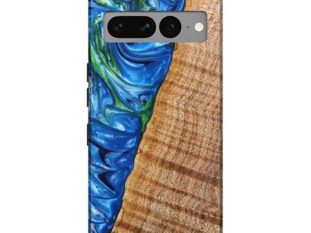 Pixel 7 Pro Wood+Resin Live Edge Phone Case - Christie (Blue, 639606) For Discount