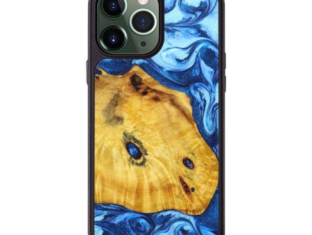 iPhone 13 Pro Max Wood+Resin Phone Case - Finley (Blue, 638658) on Sale