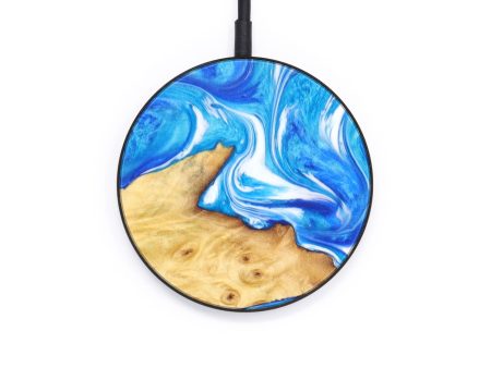 Circle Wood+Resin Wireless Charger - Gertrude (Blue, 637837) Cheap