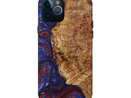 iPhone 12 Pro Wood+Resin Live Edge Phone Case - Zoe (Blue, 637731) Hot on Sale