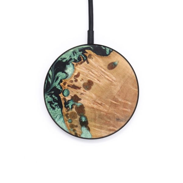 Circle Wood+Resin Wireless Charger - Mabel (Green, 637890) Online Sale