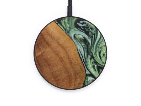 Circle Wood+Resin Wireless Charger - Catina (Green, 640673) Hot on Sale