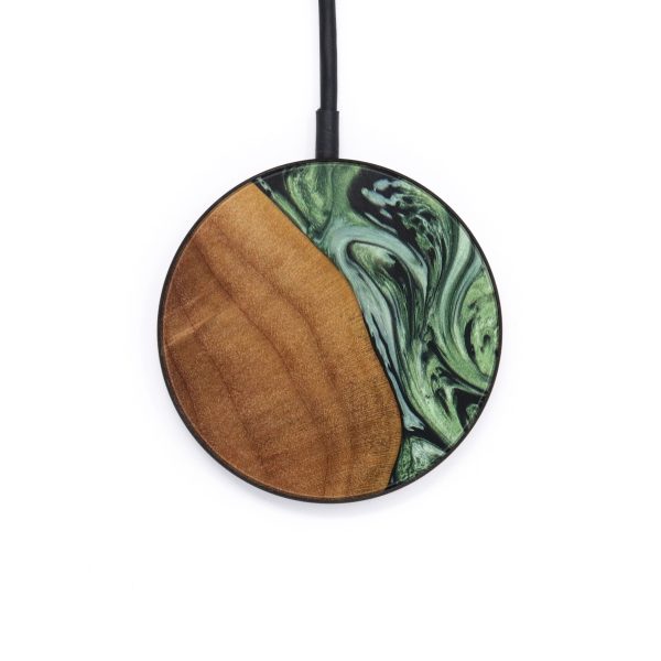 Circle Wood+Resin Wireless Charger - Catina (Green, 640673) Hot on Sale