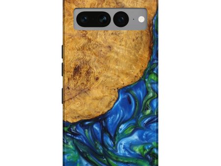 Pixel 7 Pro Wood+Resin Live Edge Phone Case - Blakely (Blue, 639351) Hot on Sale