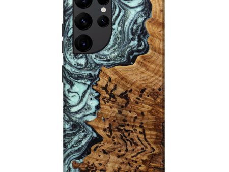 Galaxy S22 Ultra Wood+Resin Live Edge Phone Case - Marla (Green, 643464) Supply